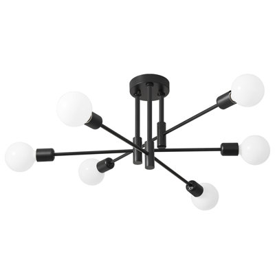 17 Stories Industrial Semi Flush Mount Ceiling Light Fixture